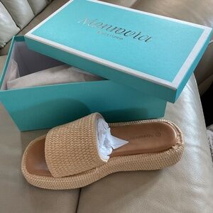 Monrovia Platform Sandals Women ~ size 8 ~ 1 1/2” heel ~ sand color ~ Brand new